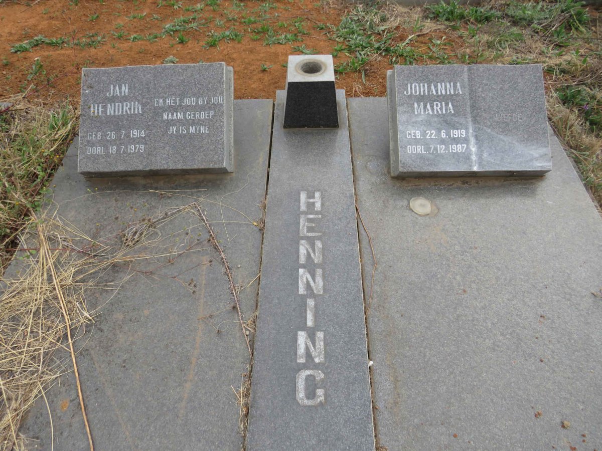 HENNING Jan Hendrik 1914-1979 & Johanna Maria 1919-1987 
