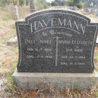 HAVEMANN Paul Noel 1860-1948 & Maria Elizabeth KOEN 1864-1943