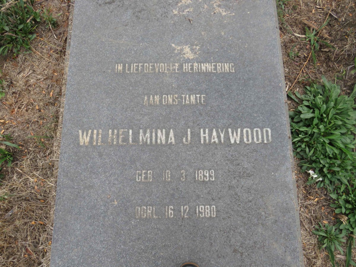 HAYWOOD Wilhelmina J. 1899-1980