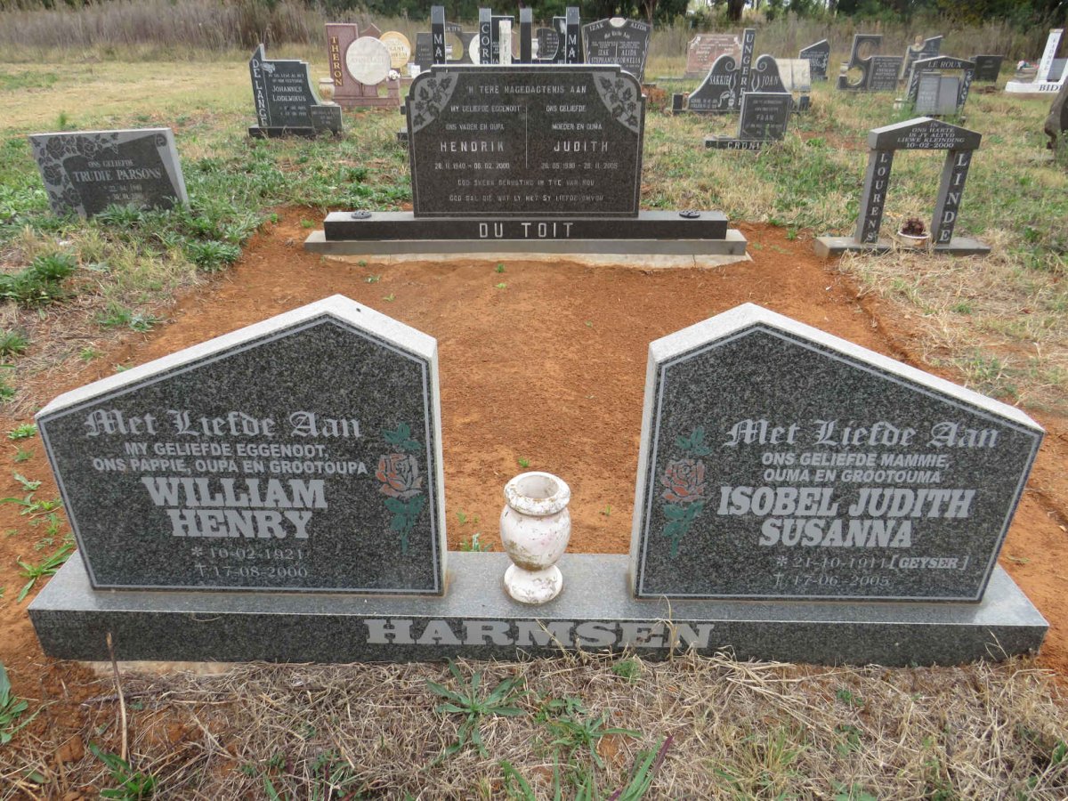 HARMSEN William Henry 1921-2000 & Isobel Judith Susanna GEYSER 1911-2005