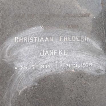 JANEKE Christiaan Frederik 1904-1978