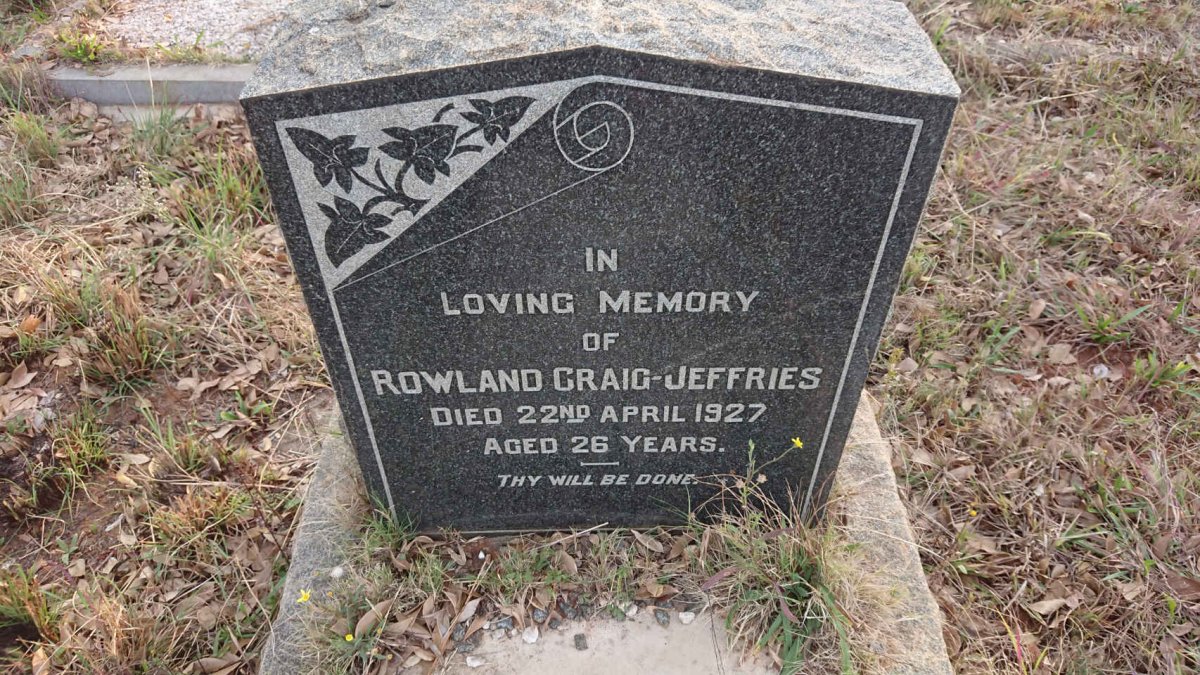 JEFFRIES Rowland, CRAIG -1927