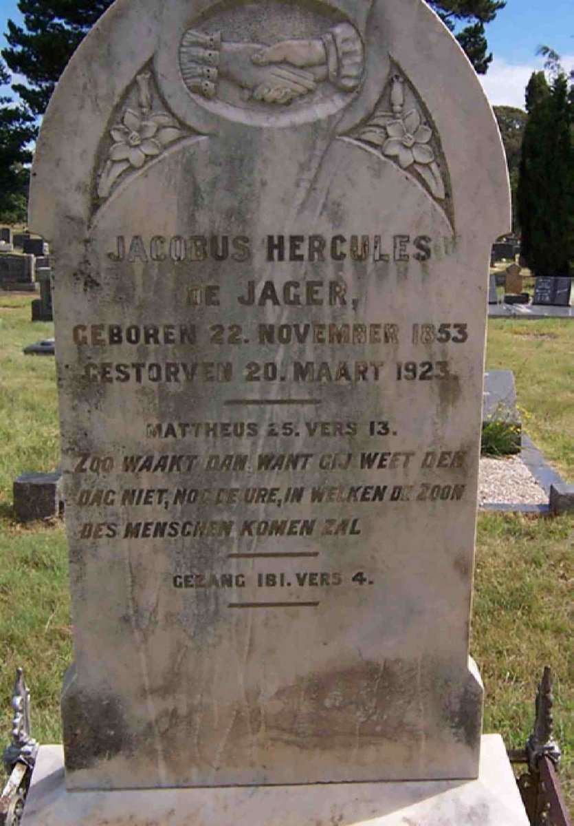 JAGER Jacobus Hercules, de 1853-1923