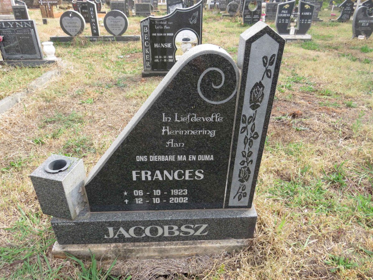 JACOBSZ Frances 1923-2002