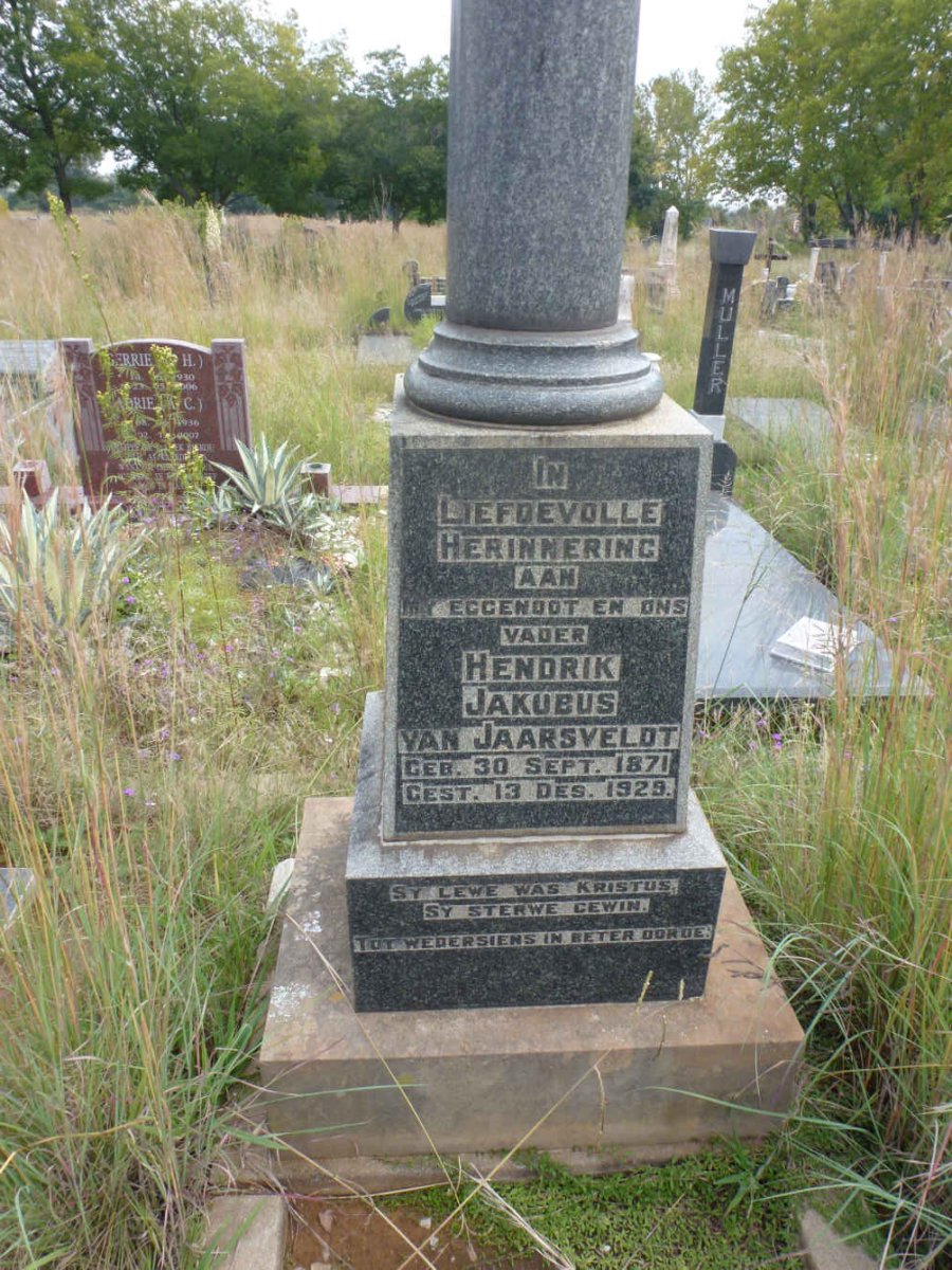 JAARSVELDT Hendrik Jakobus, van 1871-1929