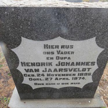 JAARSVELDT Hendrik Johannes, van 1896-1974