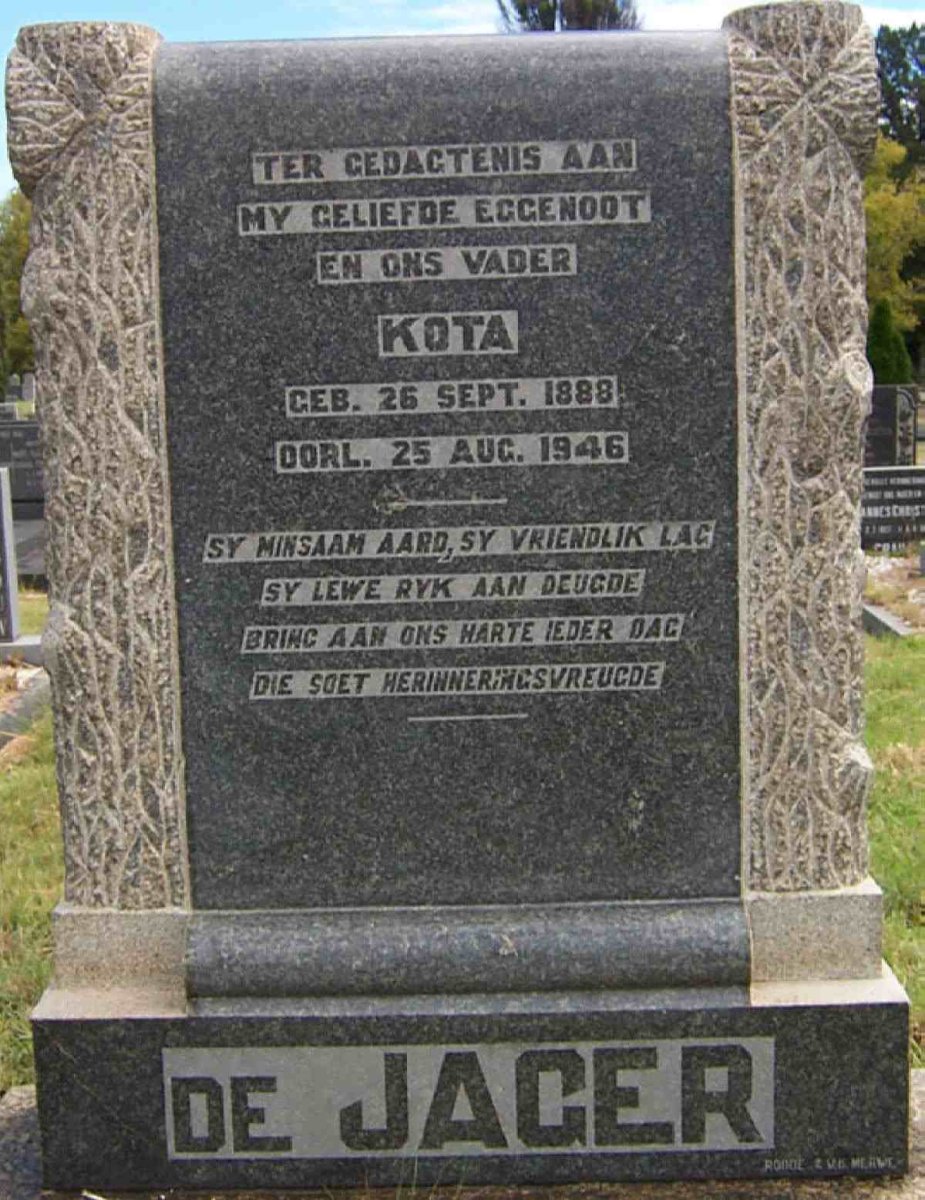 JAGER Kota, de 1888-1946