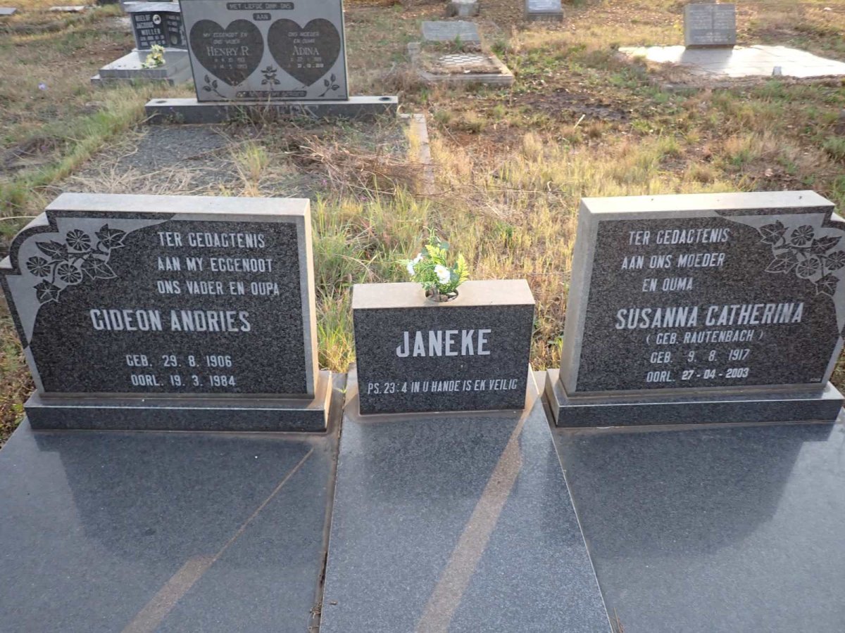 JANEKE Gideon Andries 1906-1984 & Susanna Catherina RAUTENBACH 1917-2003