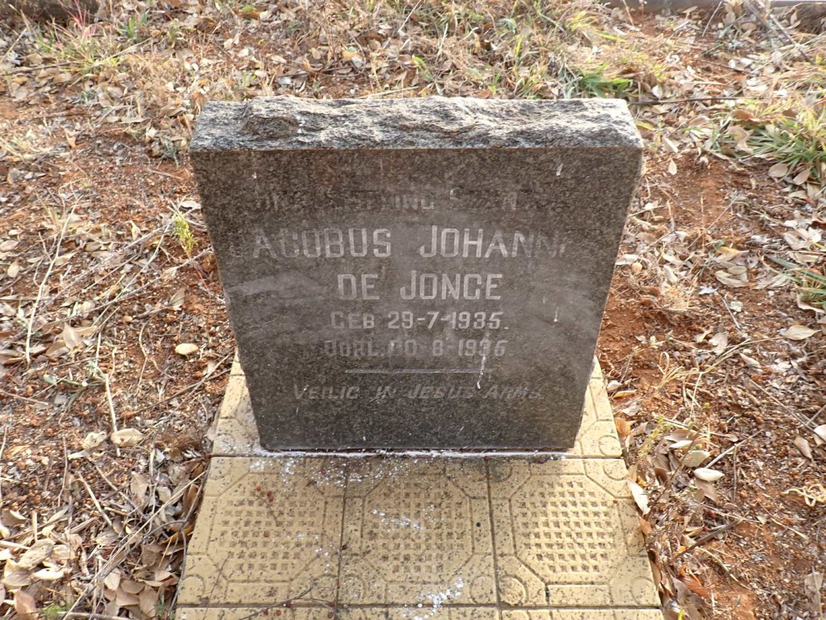 JONGE Jacobus Johannes, de 1935-1935