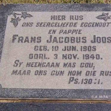 JOOSTE Frans Jacobus 1905-1940