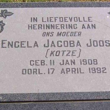 JOOSTE Engela Jacoba nee KOTZE 1908-1992