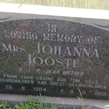JOOSTE Johanna 1904-1989