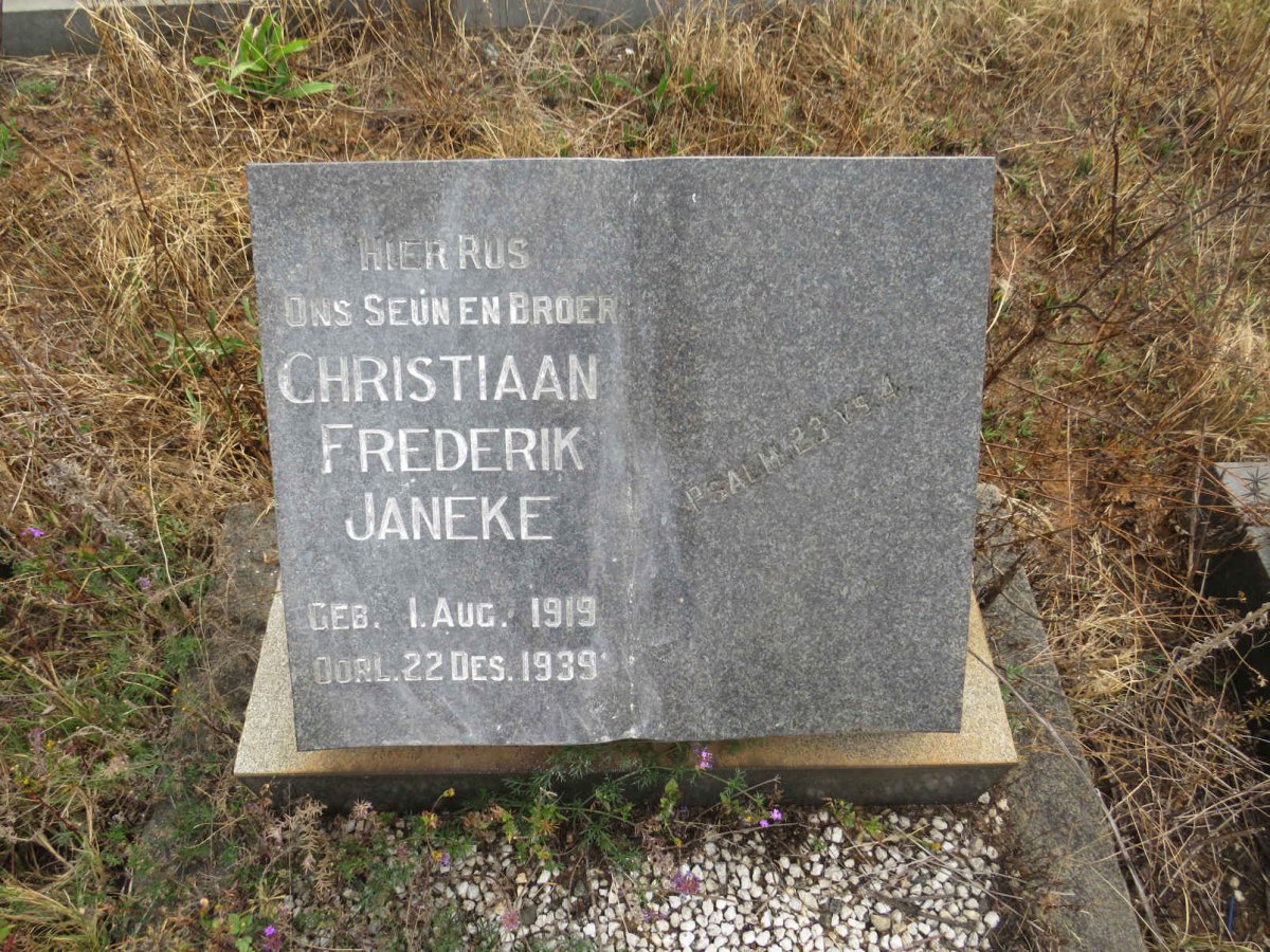 JANEKE Christiaan Frederik 1919-1939