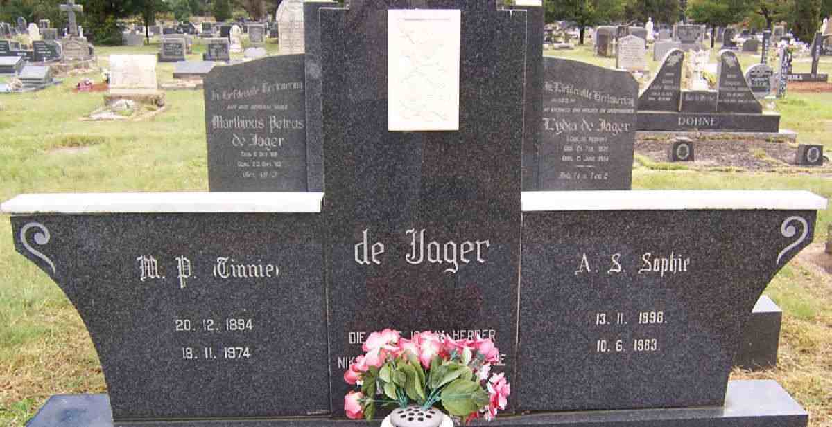 JAGER M.P., de 1894-1974 &amp; A.S. 1898-1983