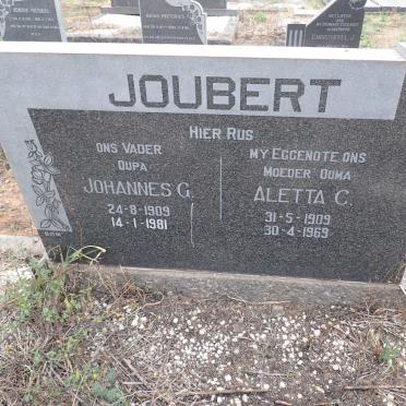 JOUBERT Johannes G. 1909-1981 & Aletta C. 1909-1969