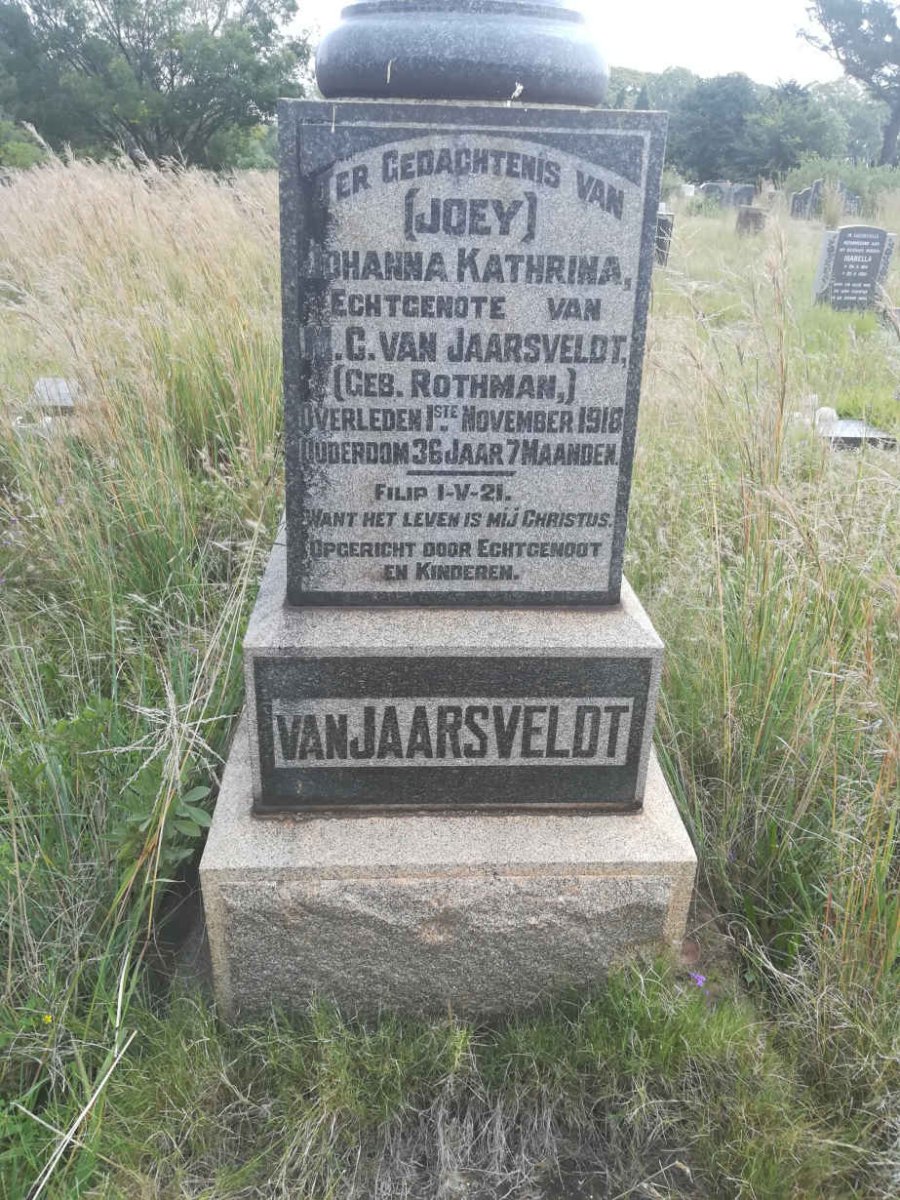JAARSVELDT Johanna Kathrina, van nee ROTHMAN -1918