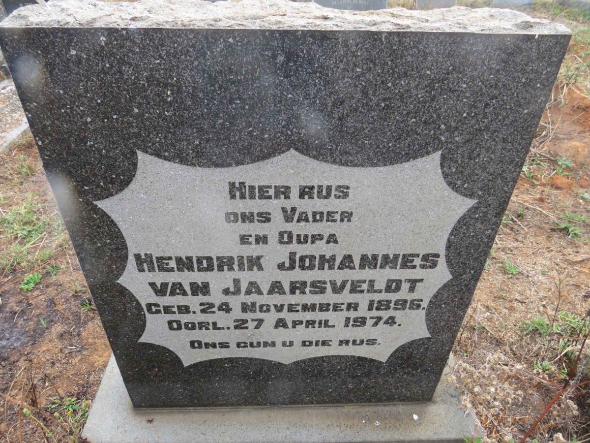 JAARSVELDT Hendrik Johannes, van 1896-1974