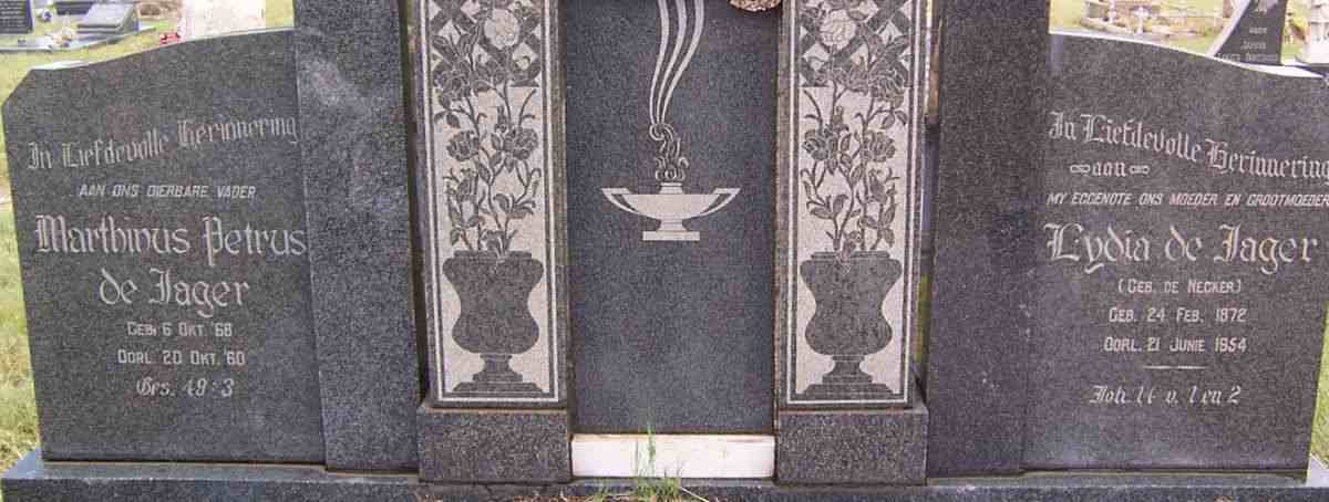 JAGER Marthinus Petrus, de 1868-1960 &amp; Lydia DE NECKER 1872-1954