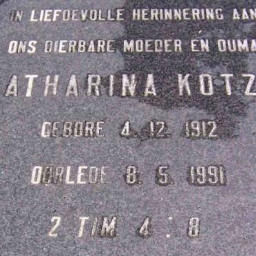 KOTZE Catharina 1912-1991