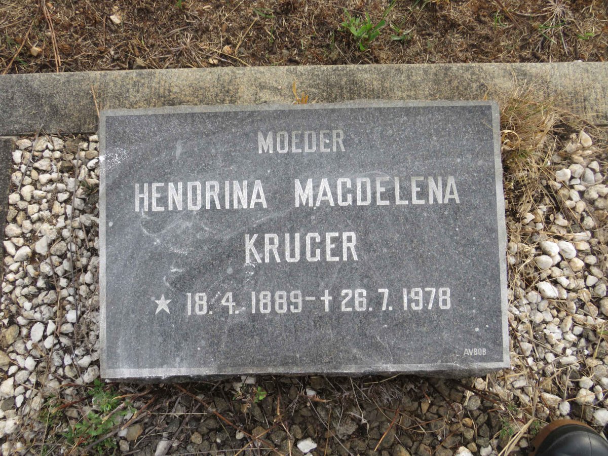 KRUGER Hendrina Magdelena 1889-1978