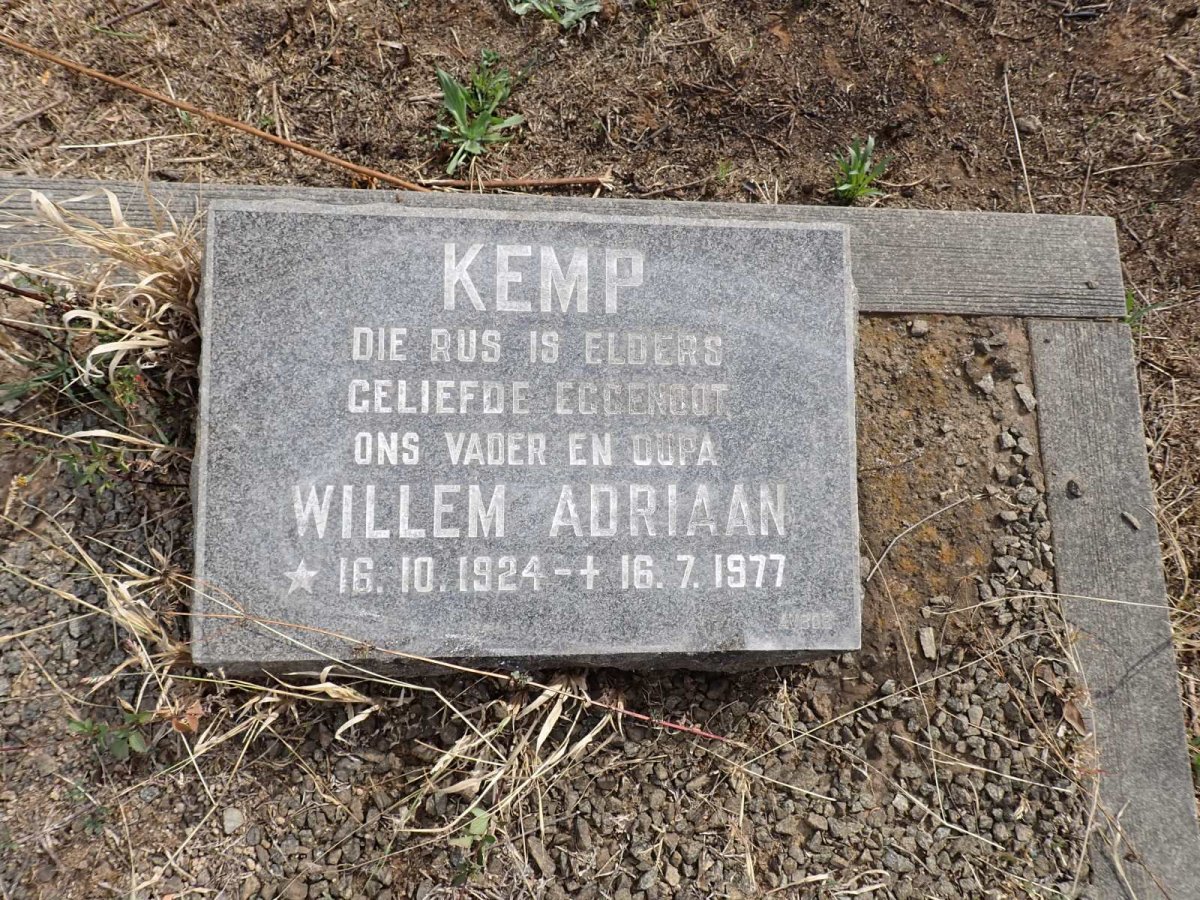 KEMP Willem Adriaan 1924-1977