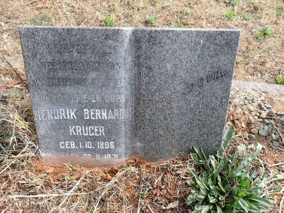 KRUGER Hendrik Bernardus 1896-1971