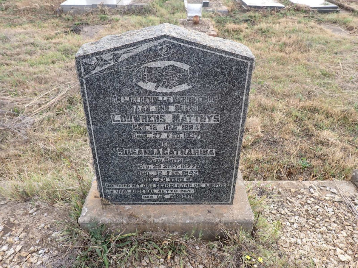 KRIEL Louwrens Matthys 1864-1937 & Susanna Catharina BRITS 1877-1942