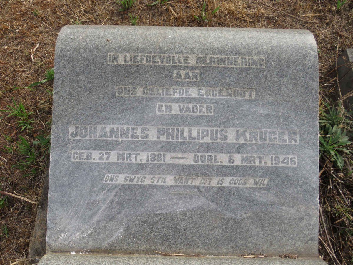 KRUGER Johannes Phillipus 1881-1946 