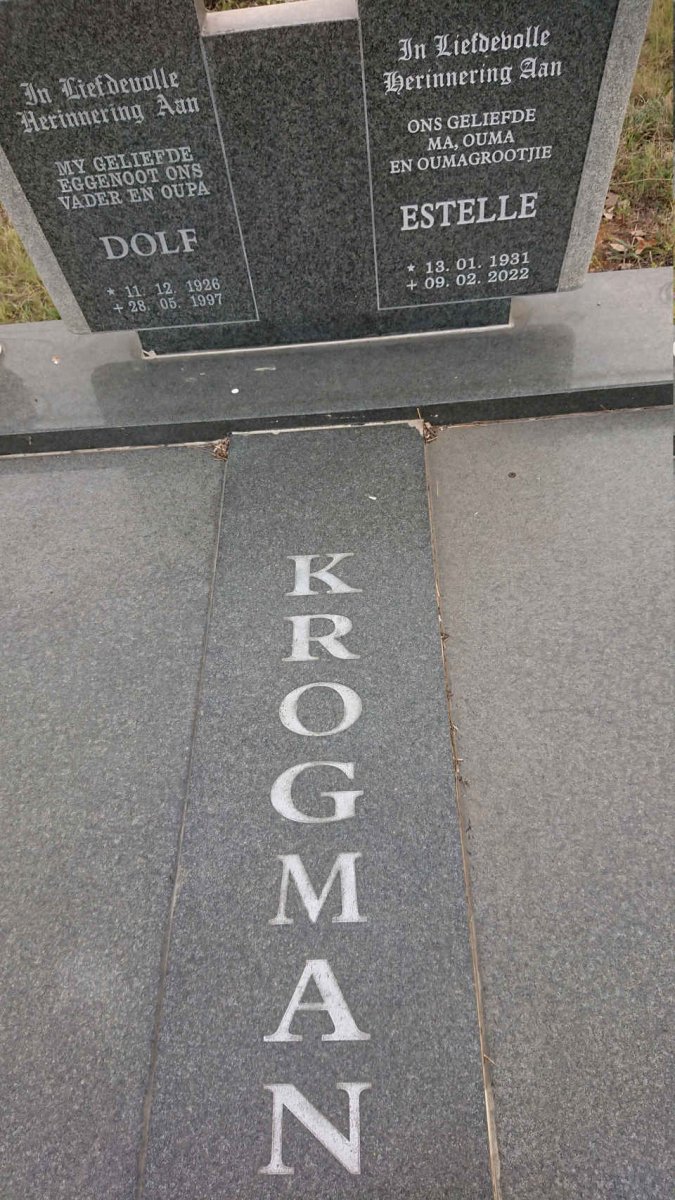 KROGMAN Dolf 1926-1997 & Estelle 1931-2022