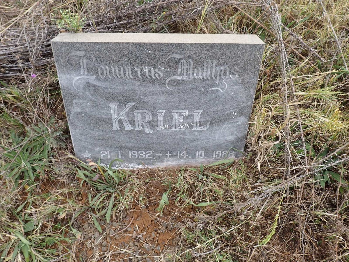 KRIEL Roelof Johannes Cornelis 1907-1987 & Hendrika Oostewald 1910-1989 :: KRIEL Louwrens Matthys 1932-1988 _2