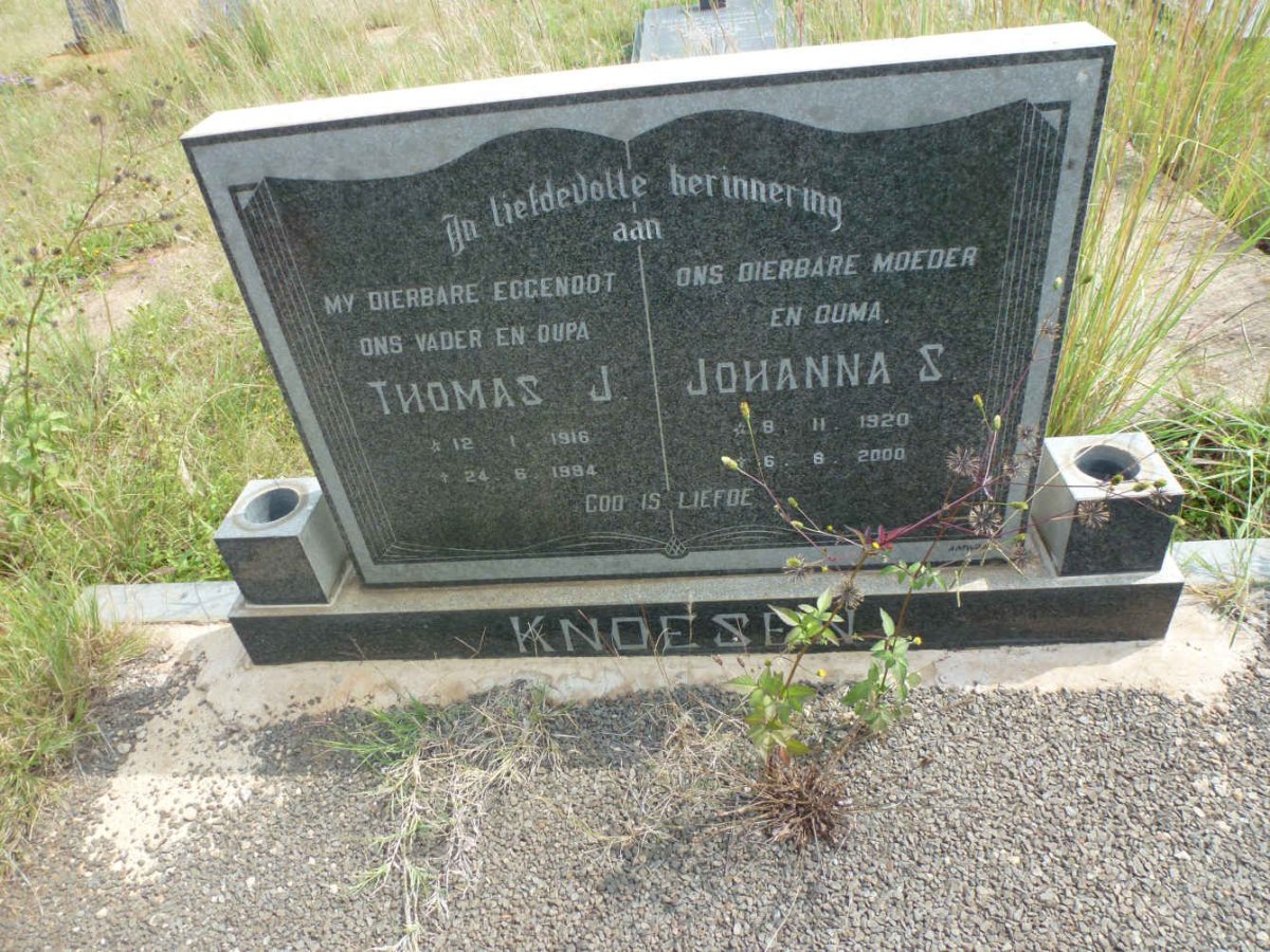 KNOESEN Thomas J. 1916-1984 &amp; Johanna S. 1920-2000