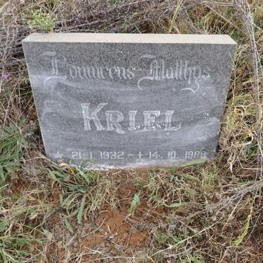 KRIEL Roelof Johannes Cornelis 1907-1987 & Hendrika Oostewald 1910-1989 :: KRIEL Louwrens Matthys 1932-1988 _2