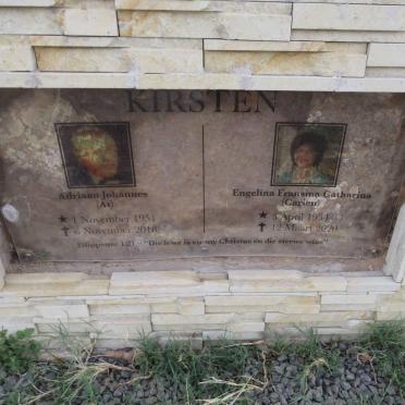 KIRSTEN Adriaan Johannes 1951-2018 & Engelina Fransina Catharina 1954-2020