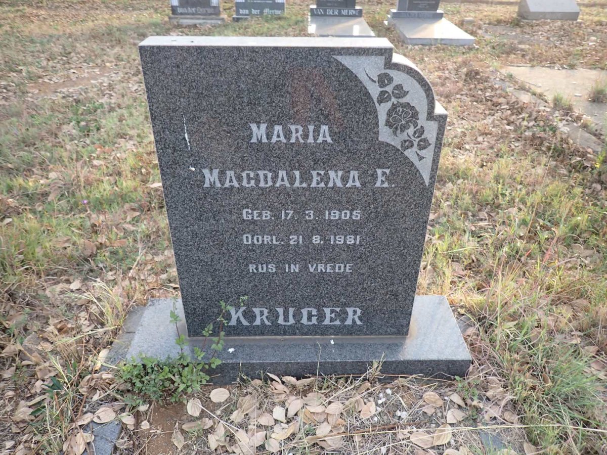 KRUGER Maria Magdalena E. 1905-1981