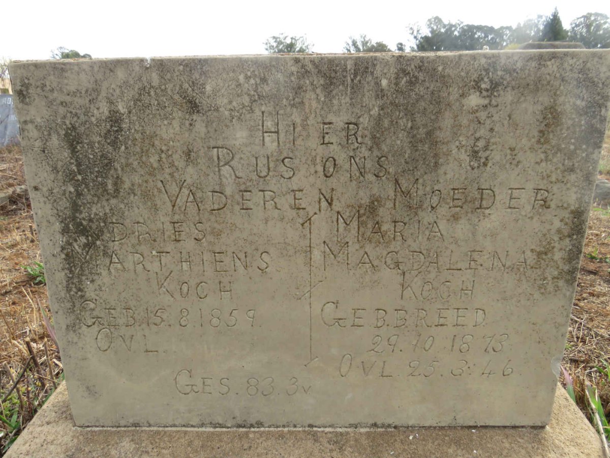 KOCH Andries Marthiens 1859- & Maria Magdalena BREED 1873-1946