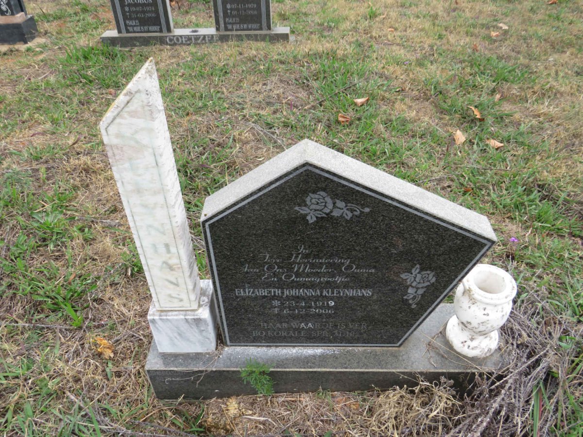 KLEYNHANS Elizabeth Johanna 1919-2006