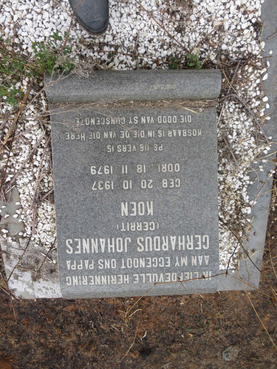 KOEN Gerhardus Johannes 1937-1979