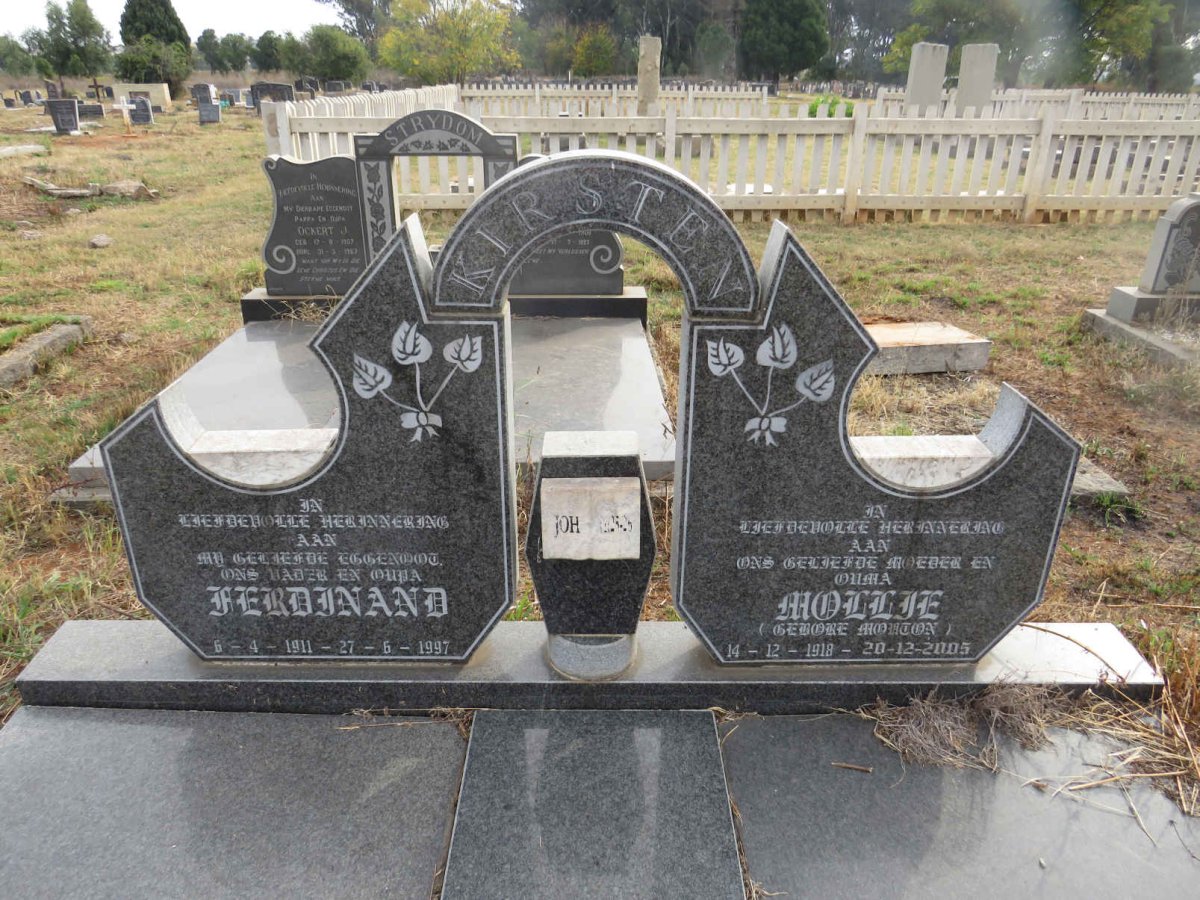 KIRSTEN Ferdinand 1911-1997 & Mollie MOUTON 1918-2005