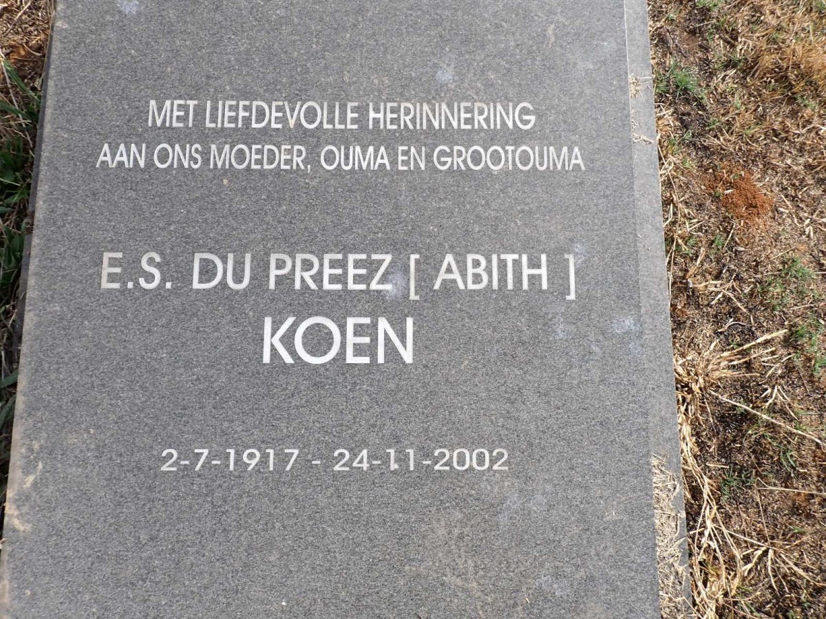 KOEN E.S. du Preez 1917-2002