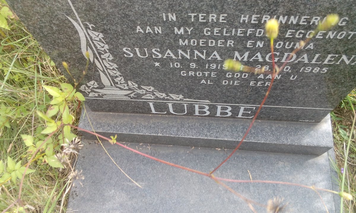 LUBBE Susanna Magdalena 1919-1985