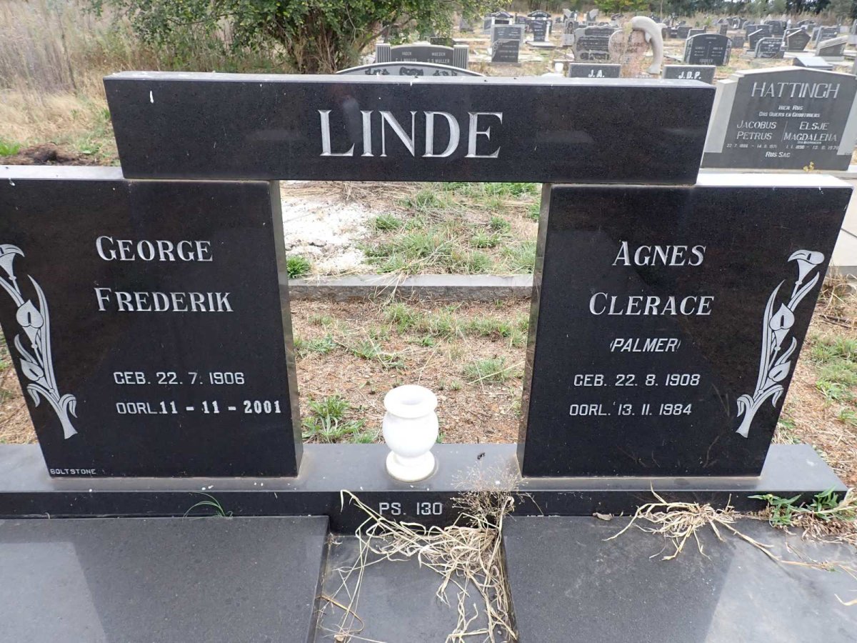 LINDE George Frederik 1906-2001 & Agnes Clerace PALMER 1908-1984