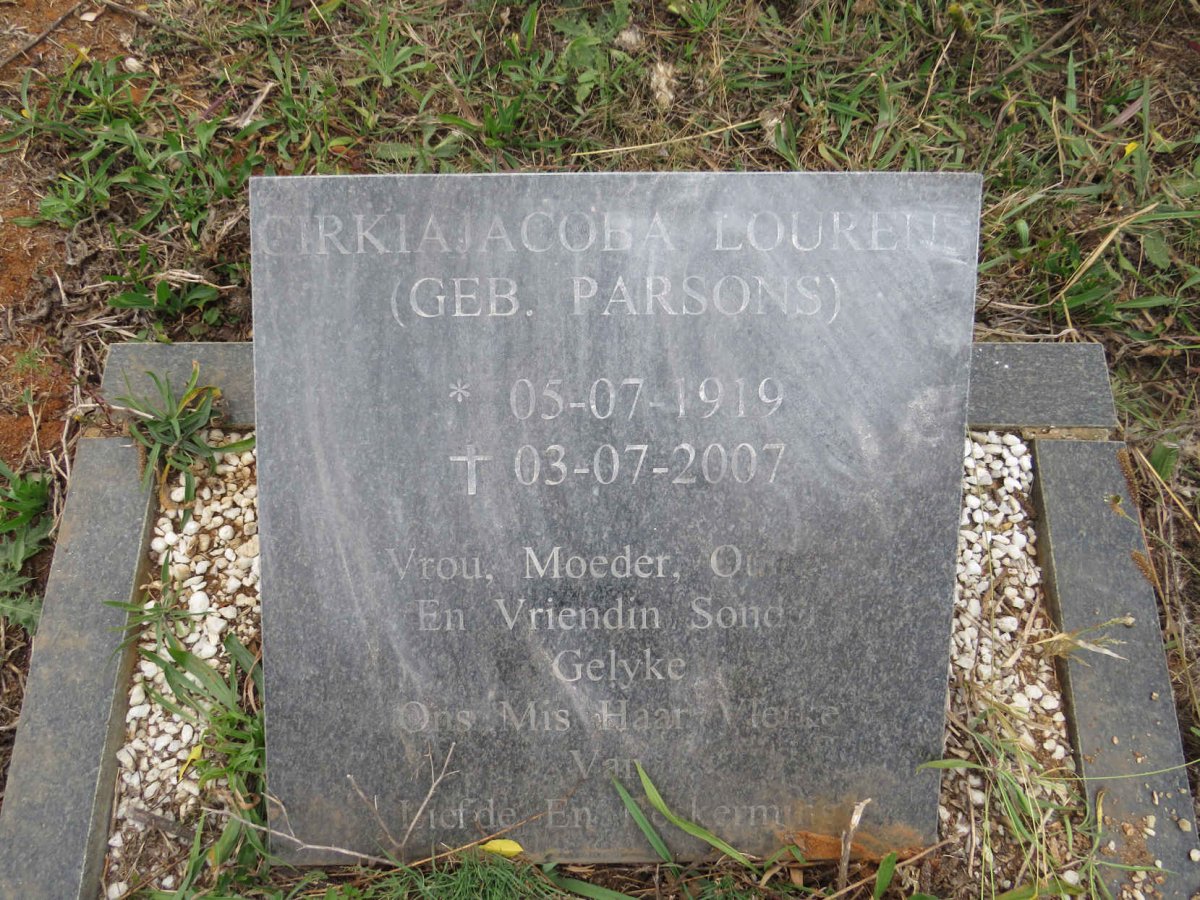 LOURENS Cirkia Jacoba nee PARSONS 1919-2007