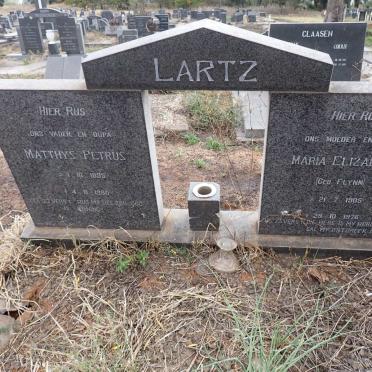 LARTZ Matthys Petrus 1895-1980 & Maria Elizabeth FLYNN 1905-1976
