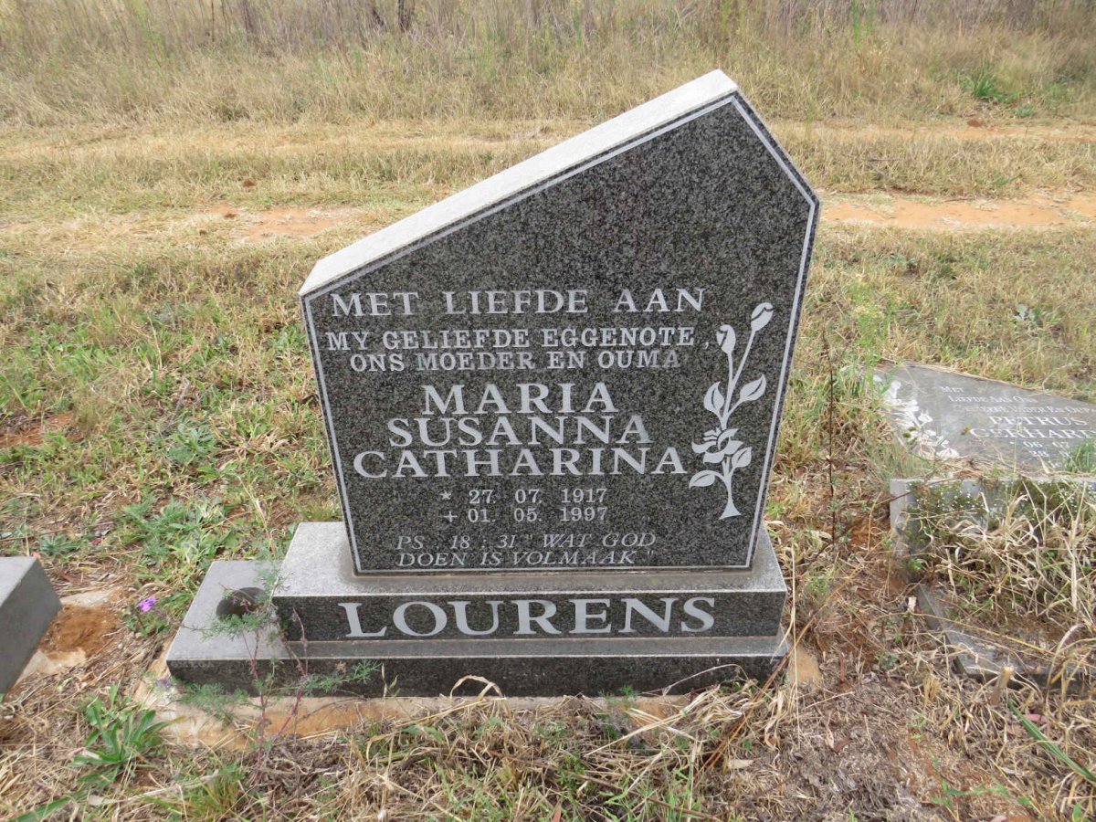 LOURENS Maria Susanna Catharina 1917-1997