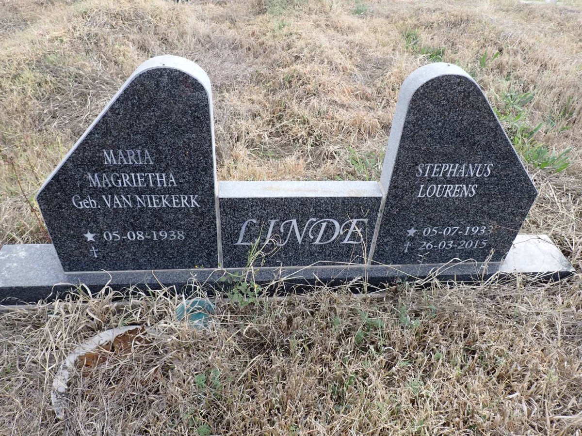 LINDE Stephanus Lourens 1933-2015 & Maria Magrietha VAN NIEKERK 1938-