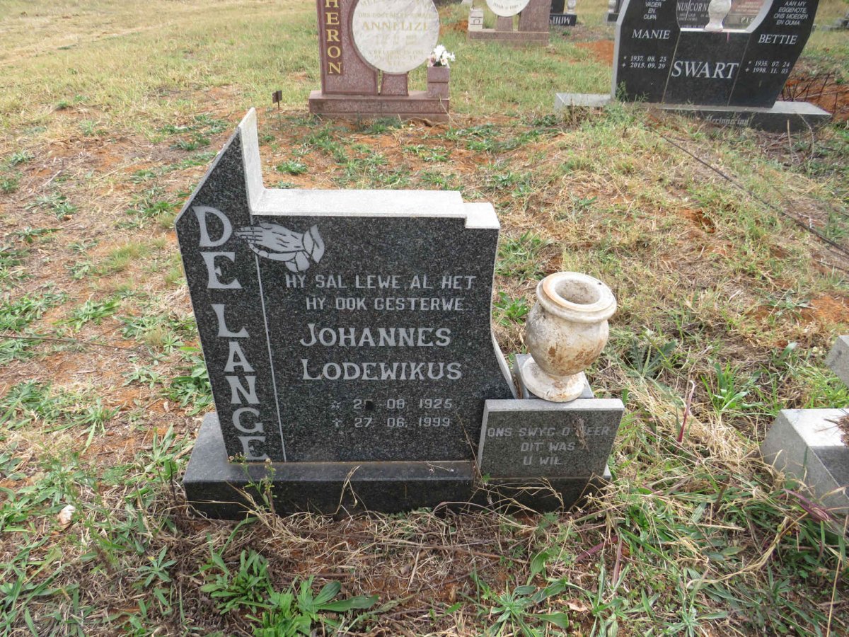LANGE Johannes Lodewikus, de 1925-1999