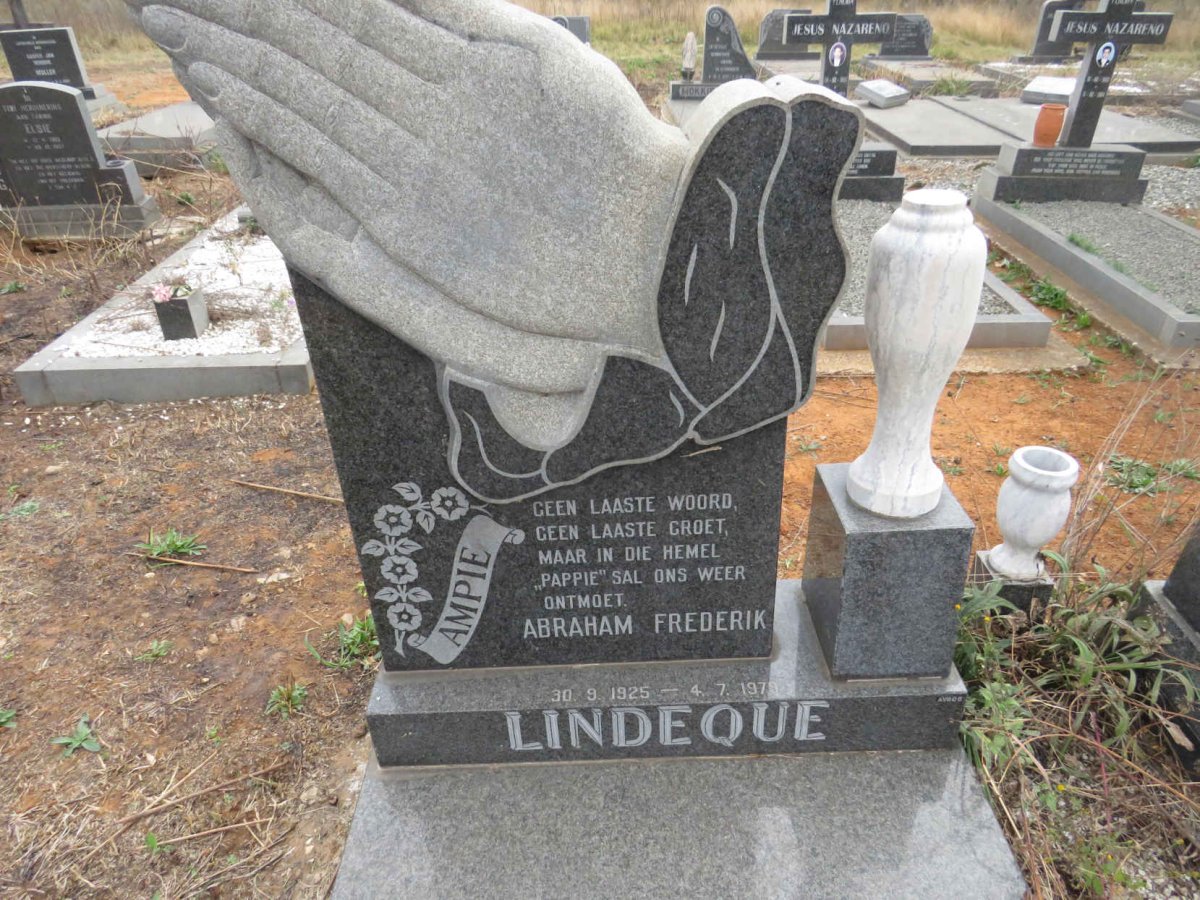 LINDEQUE Abraham Frederik 1925-1979