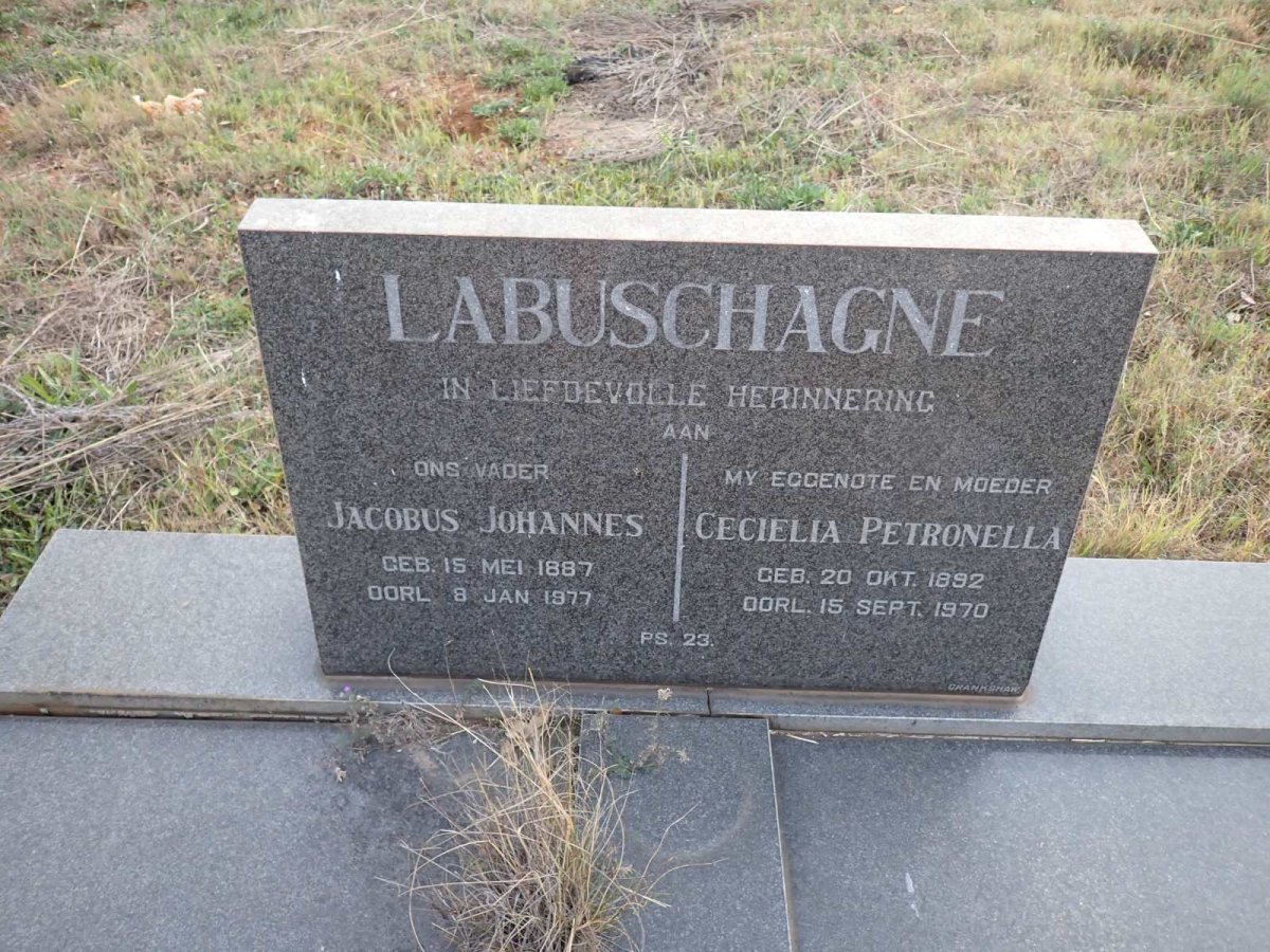 LABUSCHAGNE Jacobus Johannes 1887-1977 & Cecielia Petronella 1892-1970