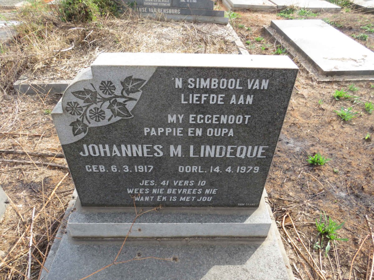 LINDEQUE Johannes M. 1917-1979