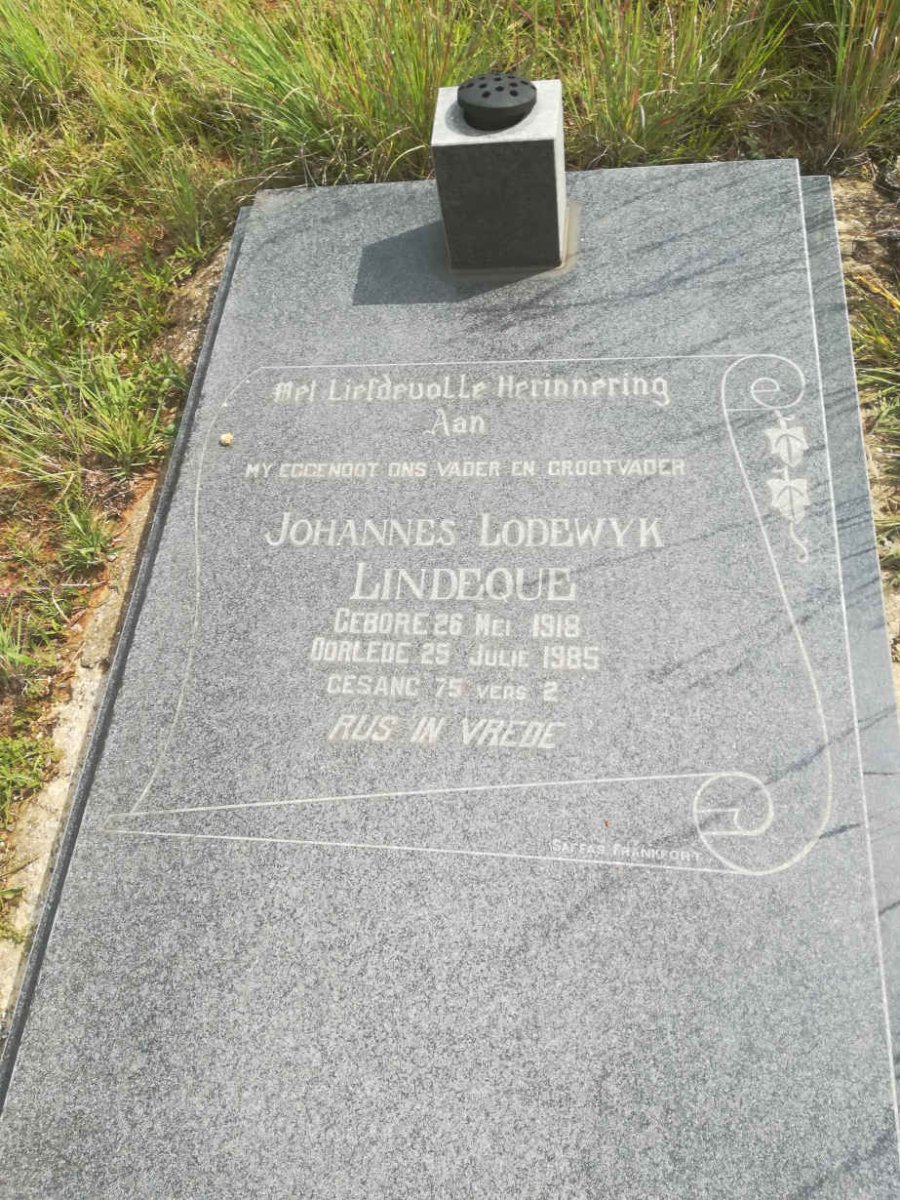 LINDEQUE Johannes Lodewyk 1918-1985